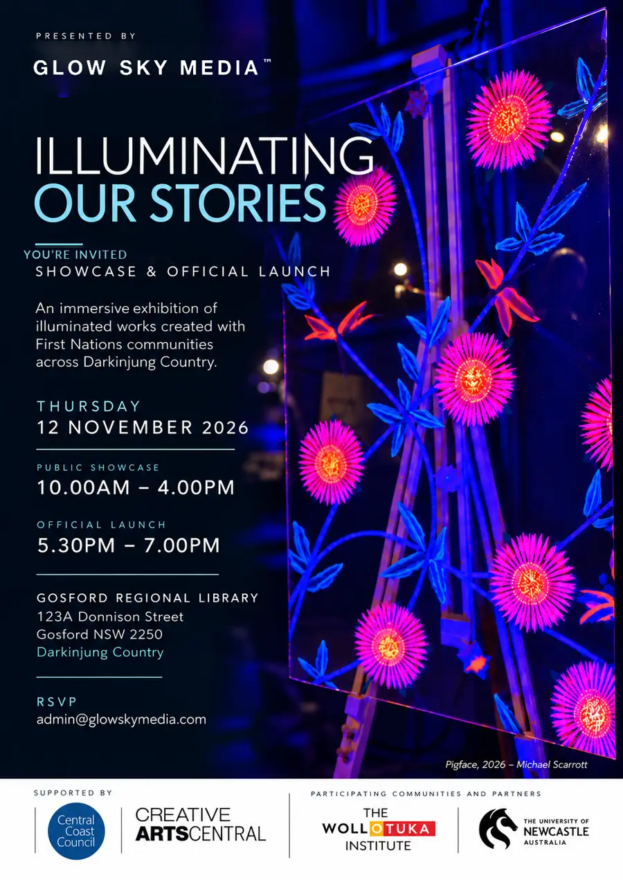Illuminating our Stories — event artwork, Gosford , NSW