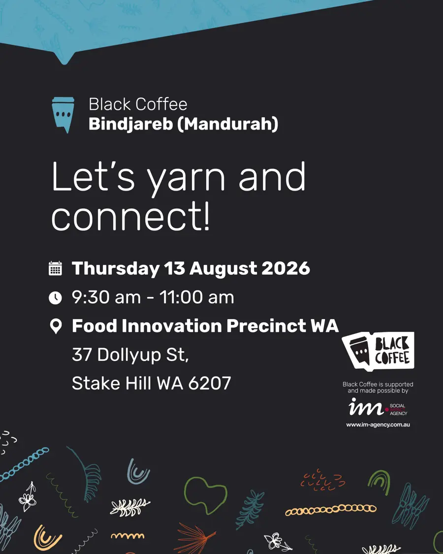 Black Coffee Bindjareb - August 2026 — event artwork, Stake Hill , WA