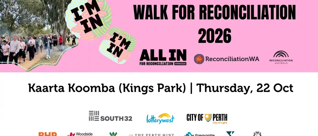 Walk for Reconciliation 2026 — event artwork, Kings Park, WA