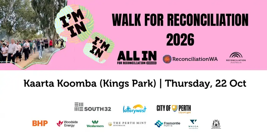 Walk for Reconciliation 2026 — event artwork, Kings Park, WA