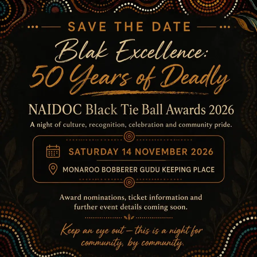 NAIDOC Blak Excellence Ball — event artwork, Broadwater (Eden area), NSW