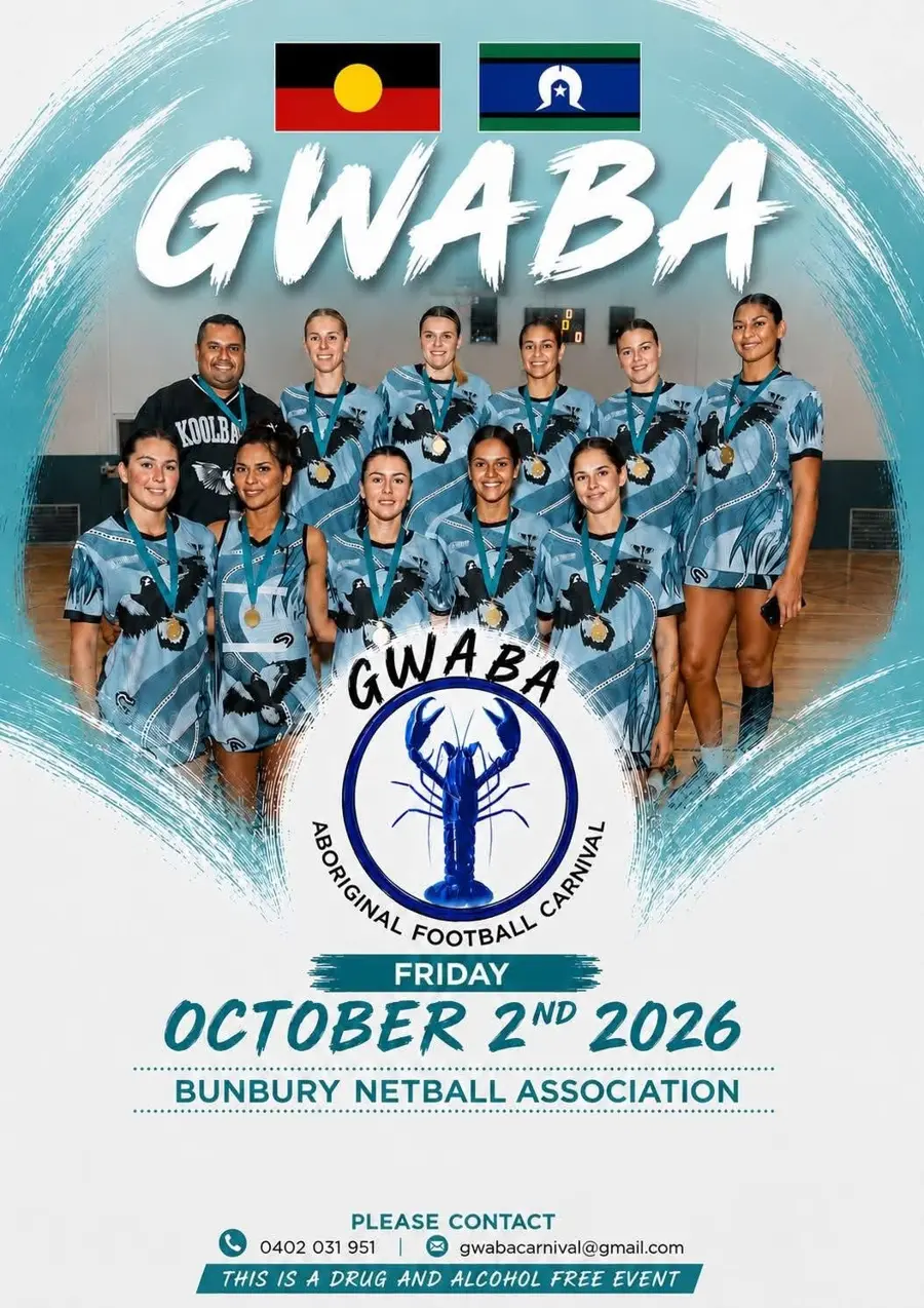 GWABA Netball Carnival — event artwork, Eaton, WA