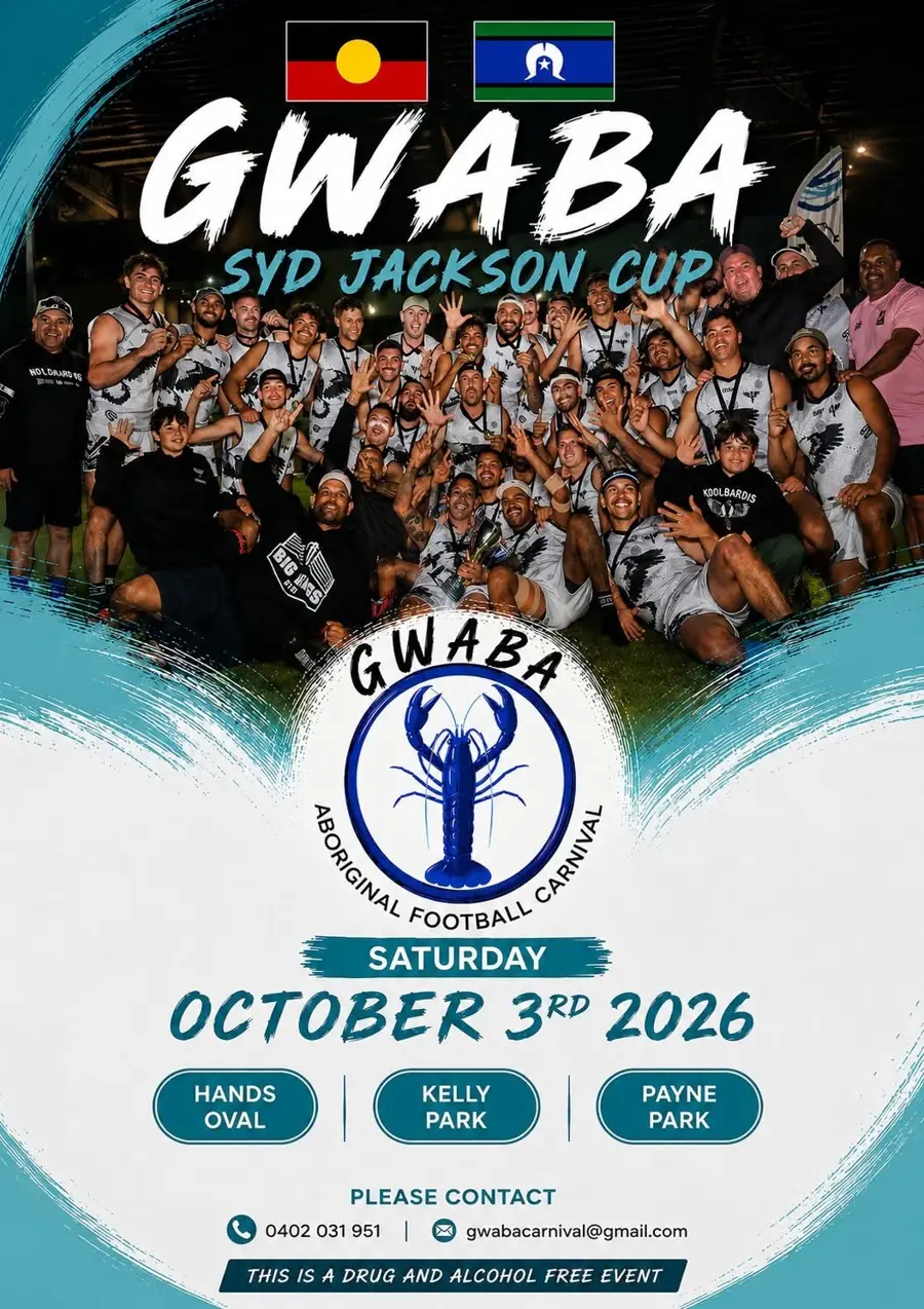 GWABA Football Carnival — event artwork, South Bunbury , WA