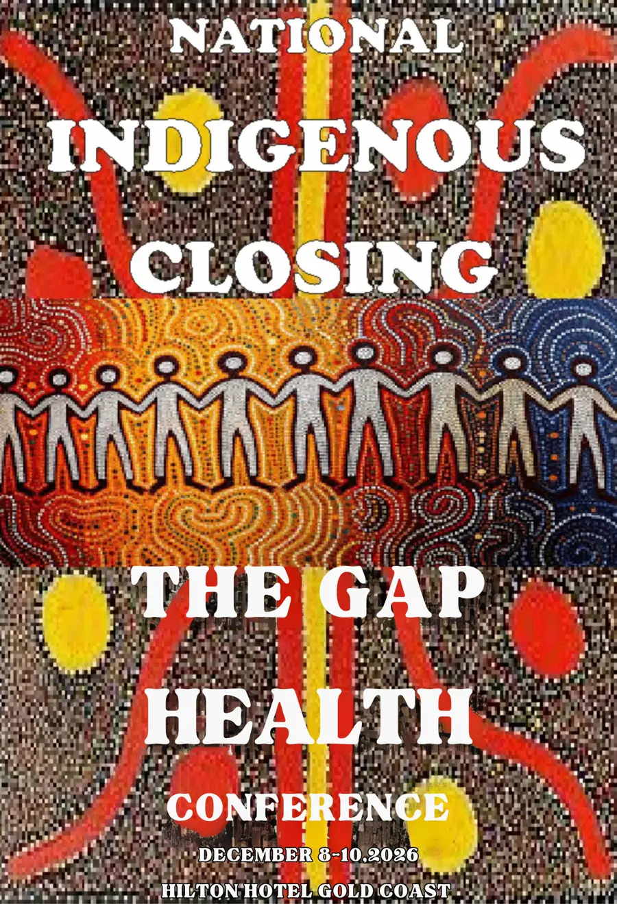 2026 National Indigenous Closing the Gap Health Conference — event artwork, Gold Coast, QLD
